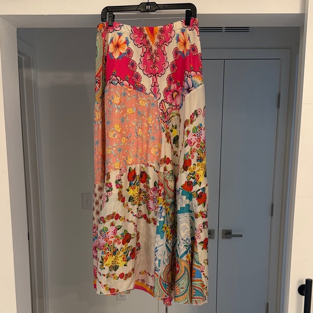 Johnny Was Multicolor Patchwork Satin style long … - image 2